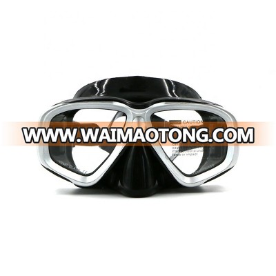 Multicolor CE Certification Tempered Glass Black Silicone Snorkeling Diving Mask